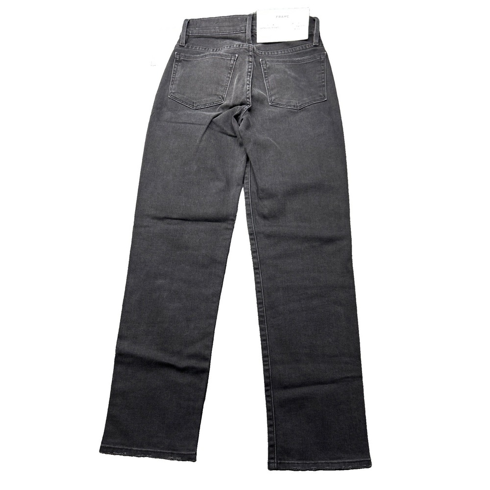 Frame Le Nouveau Straight High Rise Jeans Black Womens 24x27 LNS795 - Picture 2 of 10